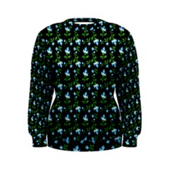 Carnation Pattern Black Women s Sweatshirt