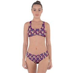 Angel Cherub Butterflies Magenta Criss Cross Bikini Set