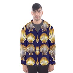 Snails See Shells Golden Men s Hooded Windbreaker