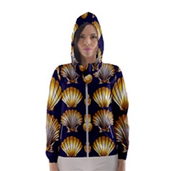 Snails See Shells Golden Women s Hooded Windbreaker