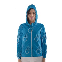 Bubble Group Pattern Abstract Women s Hooded Windbreaker