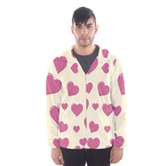 Flat Love Symbol Pattern Men s Hooded Windbreaker