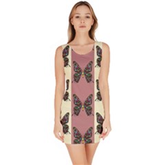 Butterflies Pink Old Old Texture Bodycon Dress