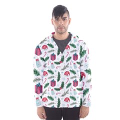 Christmas Background Men s Hooded Windbreaker