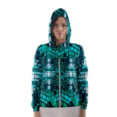 Texture Building Structure Pattern Women s Hooded Windbreaker