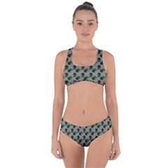 Black Rose Grey Criss Cross Bikini Set