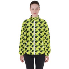 Black Rose Yellow Women s High Neck Windbreaker