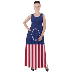 Betsy Ross Flag Usa America United States 1777 Thirteen Colonies Vertical Empire Waist Velour Maxi Dress by snek