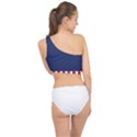 Betsy Ross flag USA America United States 1777 Thirteen Colonies vertical Spliced Up Bikini Top  View2