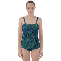 Essence Of A Peacock Twist Front Tankini Set by bloomingvinedesign