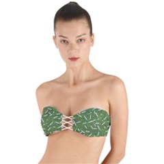 Pepe The Frog Face Pattern Green Kekistan Meme Twist Bandeau Bikini Top by snek