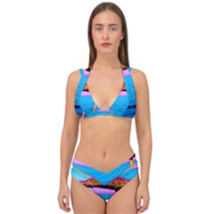 Pop Art Beach Umbrella  Double Strap Halter Bikini Set by essentialimage