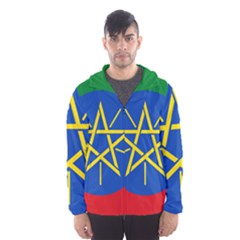 Current Flag Of Ethiopia Men s Hooded Windbreaker by abbeyz71