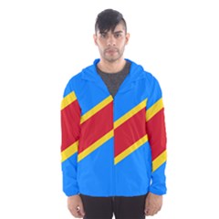 Flag Of The Democratic Republic Of The Congo, 1997-2003 Men s Hooded Windbreaker by abbeyz71