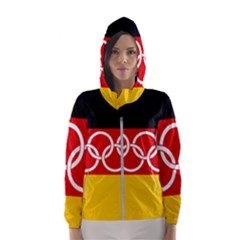 Olympic Flag Of Germany, 1960-1968 Women s Hooded Windbreaker by abbeyz71