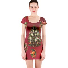 Wonderful Vintage Christmas Design Short Sleeve Bodycon Dress by FantasyWorld7