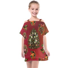 Wonderful Vintage Christmas Design Kids  One Piece Chiffon Dress by FantasyWorld7