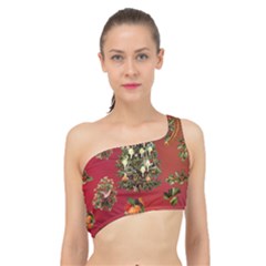 Wonderful Vintage Christmas Design Spliced Up Bikini Top  by FantasyWorld7