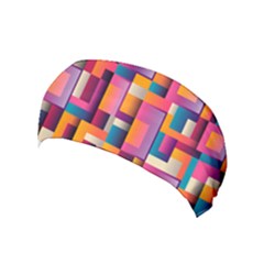 Abstract Background Geometry Blocks Yoga Headband by AnjaniArt