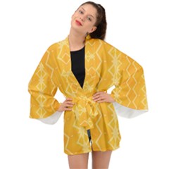 Pattern Yellow Long Sleeve Kimono by HermanTelo