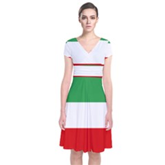 Flag Of Iran (1964–1980) Short Sleeve Front Wrap Dress by abbeyz71