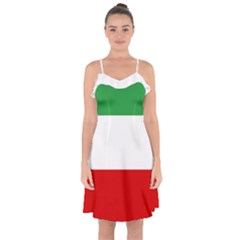 Flag Of Iran (1964–1980) Ruffle Detail Chiffon Dress by abbeyz71