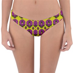 Flower Wreaths Ornate Flowers Decorative Reversible Hipster Bikini Bottoms by pepitasart