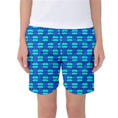 Pattern Graphic Background Image Blue Women s Basketball Shorts by HermanTelo