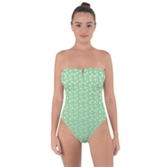 Background Polka Green Tie Back One Piece Swimsuit by HermanTelo