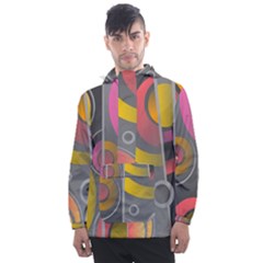 Abstract Colorful Background Grey Men s Front Pocket Pullover Windbreaker by HermanTelo