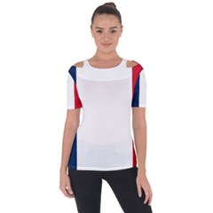 Flag Of France Shoulder Cut Out Short Sleeve Top by abbeyz71