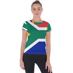 South Africa Flag Short Sleeve Sports Top  by FlagGallery