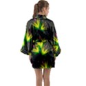 Floral Abstract Lines Long Sleeve Satin Kimono View2