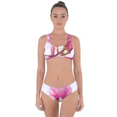 Magnolia Roze Aquarel Watercolor Criss Cross Bikini Set by picsaspassion