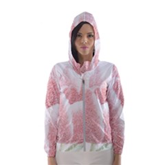 Tulip Red White Pencil Drawing Women s Hooded Windbreaker by picsaspassion