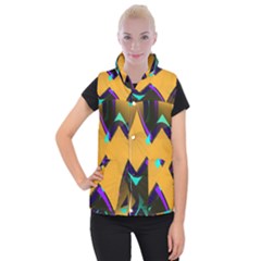 Geometric Gradient Psychedelic Women s Button Up Vest by HermanTelo