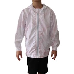 Pink Marble Texture Floor Background With Light Pink Veins Greek Marble Print Luxuous Real Marble  Kids  Hooded Windbreaker by genx