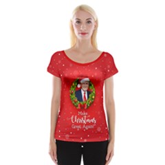 Make Christmas Great Again With Trump Face Maga Cap Sleeve Top by snek