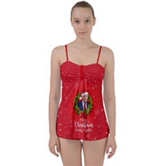 Make Christmas Great Again With Trump Face Maga Babydoll Tankini Set by snek