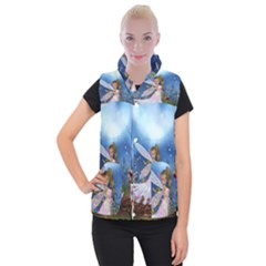 Little Fairy In The Night Women s Button Up Vest by FantasyWorld7