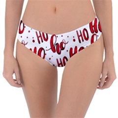 Christmas Watercolor Hohoho Red Handdrawn Holiday Organic And Naive Pattern Reversible Classic Bikini Bottoms by genx