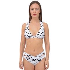 Bats Pattern Double Strap Halter Bikini Set by Sobalvarro