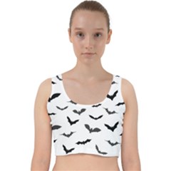 Bats Pattern Velvet Racer Back Crop Top by Sobalvarro