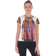 African Fabrics Fabrics Of Africa Front Fabrics Of Africa Back Short Sleeve Sports Top  by dlmcguirt