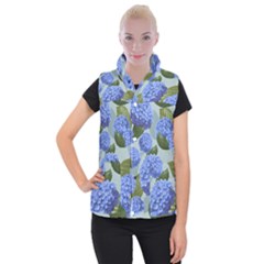 Hydrangea  Women s Button Up Vest by Sobalvarro