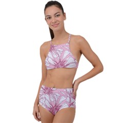 Pink Flowers High Waist Tankini Set by Sobalvarro