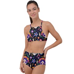 Dia De Los Muertos High Waist Tankini Set by Sobalvarro