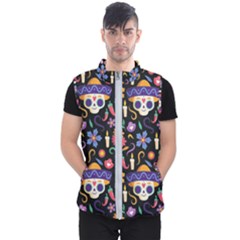 Dia De Los Muertos Men s Puffer Vest by Sobalvarro