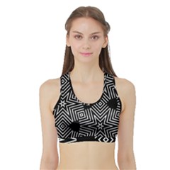 Formes Geometriques Etoiles/carres Sports Bra With Border by kcreatif