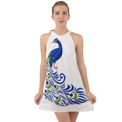 Peacock Girl Halter Tie Back Chiffon Dress by bloomgirldresses